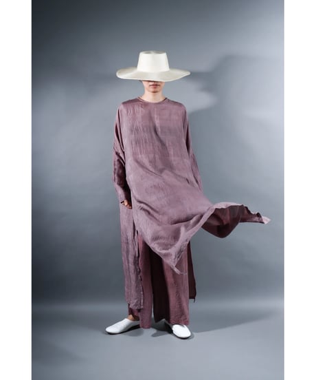 1. Slit dress / Long sleeve / Silk khadi / Calm purple