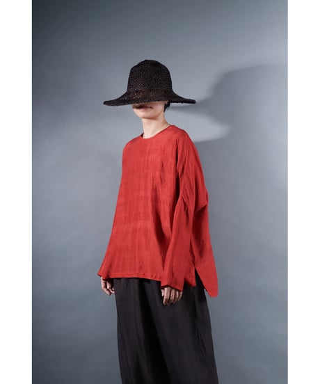 4.Fendo / Long sleeve tops / Silk khadi / Madder red