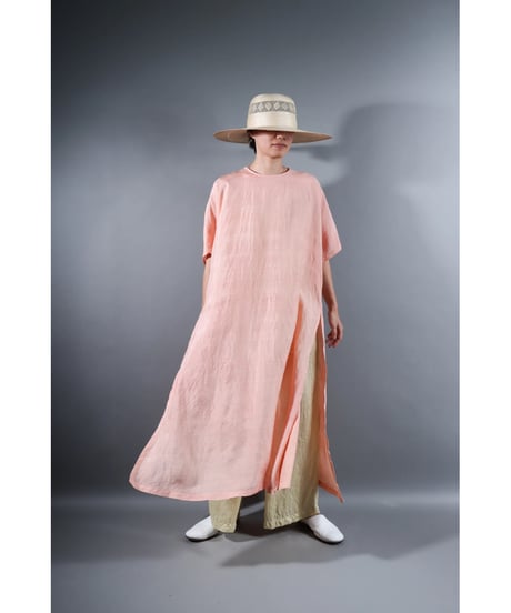 4.Slit dress / Half sleeve / Silk khadi / Petal pink