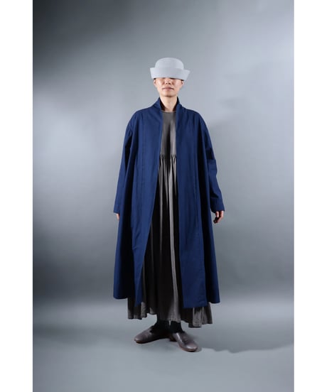3.Robe coat sp / Organic cotton Typewriter / Size1 / Evening blue