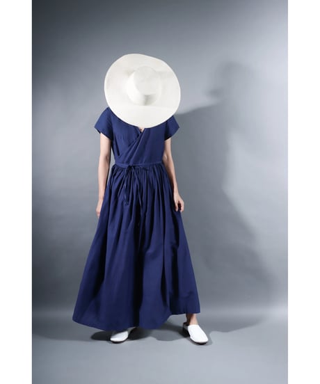 1.Lilith cap sleeve dress / sp / Cotton silk khadhi / Evening blue