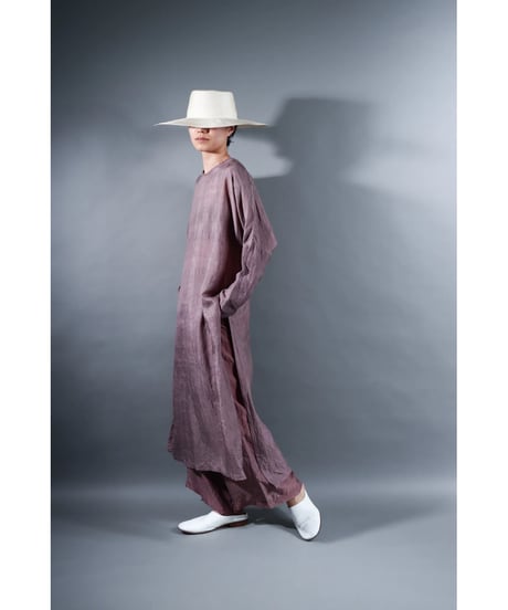 1. Slit dress / Long sleeve / Silk khadi / Calm purple