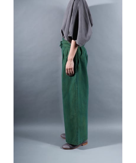 5.Hakama pants / sp / organic cotton typewriter / size1 / evergreen