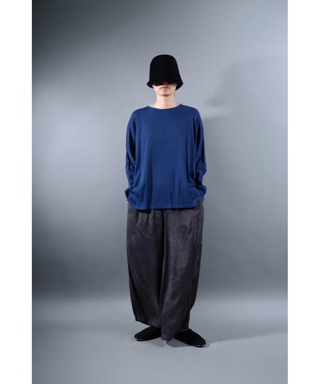 １.Fendo-Long sleeve tops / Organic cotton satin / Ryukyu indigo