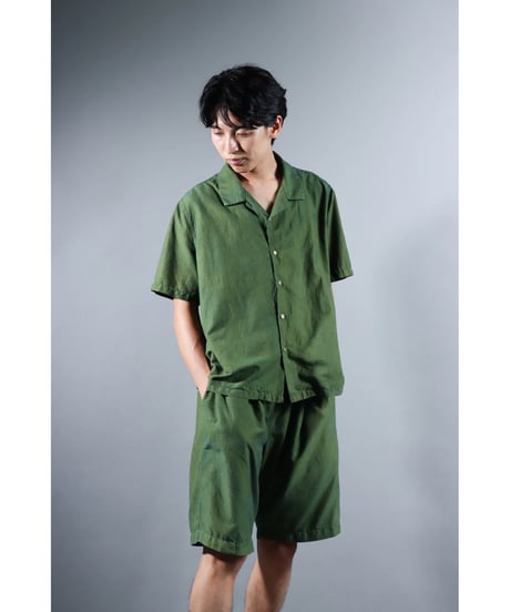1.Patelo pants / size1 / Silk cotton khadi / Green moss