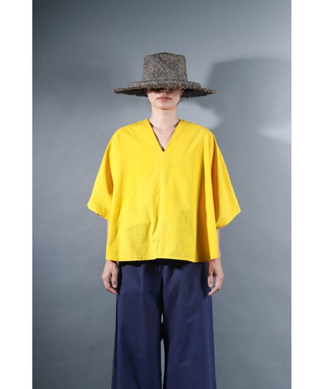 4.Ronda v-neck tops / sp / Organic cotton / Warm yellow