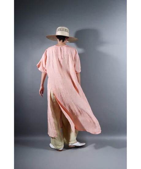 4.Slit dress / Half sleeve / Silk khadi / Petal pink