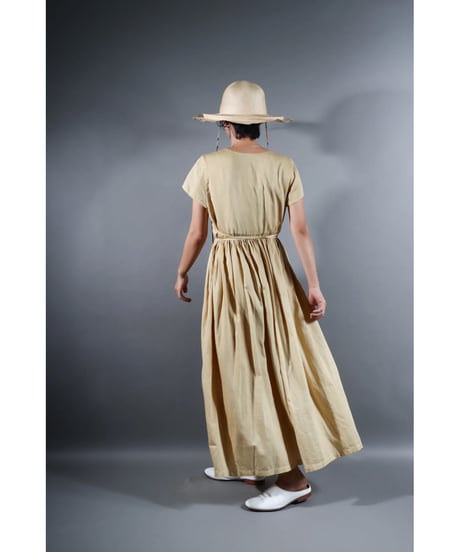 1.Lilith cap sleeve dress / Organic cotton satin  / Clove
