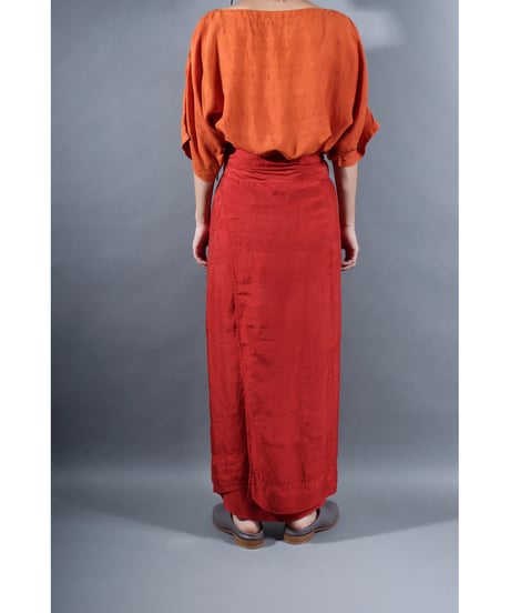 1.Tibetan skirt / Silk khadhi / Madder red