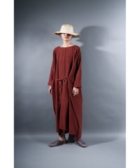 3.Drop / Dress / Silk Cotton Khadi / Brick brown