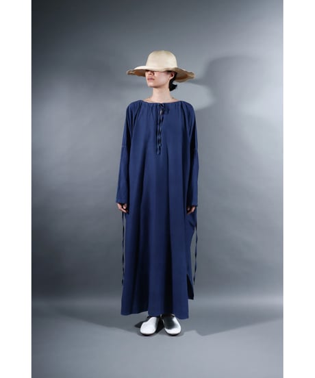 2.Drop / Dress / sp / Silk cotton Khadi / Evening blue
