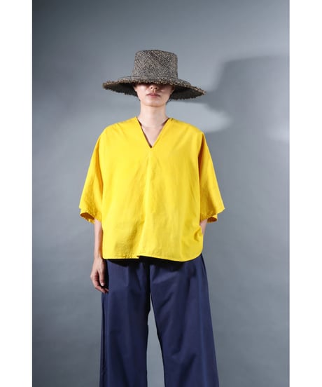 4.Ronda v-neck tops / sp / Organic cotton / Warm yellow