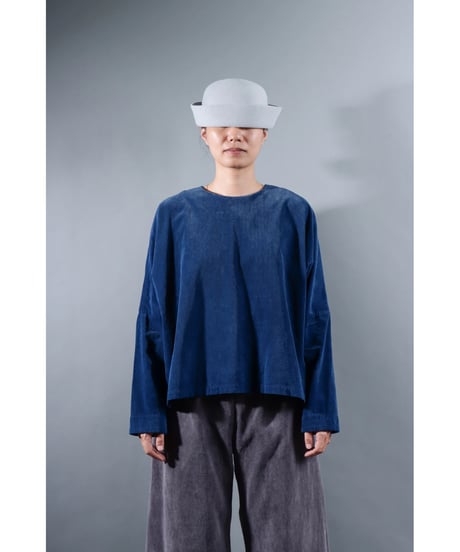 1.kordurojo pullover / Organic cotton corduroy / Indigo blue