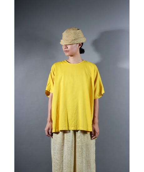 1.Fendo-Half sleeve tops / Organic cotton satin / Fukugi yellow