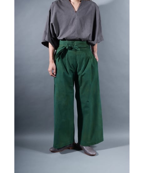 5.Hakama pants / sp / organic cotton typewriter / size1 / evergreen