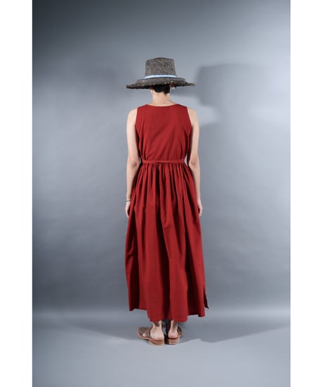 2.Lilith / Dress / Sleeveless / Organic cotton lawn / Madder red
