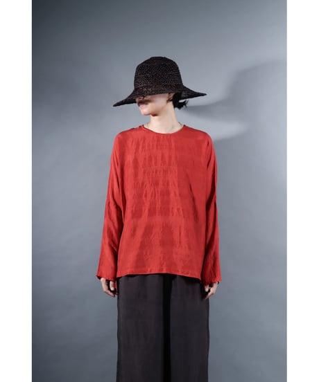 4.Fendo / Long sleeve tops / Silk khadi / Madder red