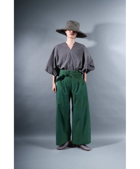 5.Hakama pants / sp / organic cotton typewriter / size1 / evergreen