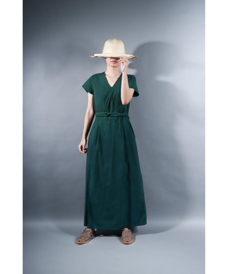 3.Rulo-capsleeve dress / Organic cotton / Ever green
