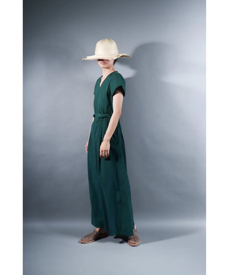 3.Rulo-capsleeve dress / Organic cotton / Ever green