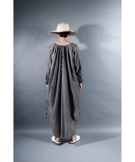 4.Drop / Dress / Silk cotton Khadi / Light gray