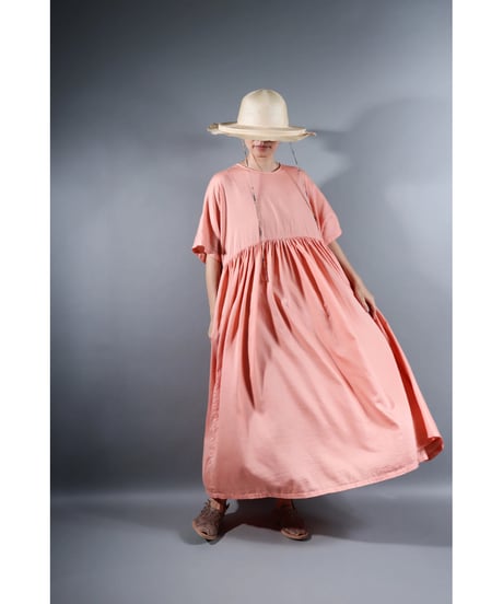 3.Kurteno-dress / Half sleeve / b(with stain) / Organic cotton satin / Petal pink