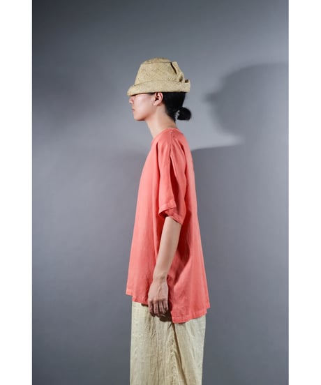 3.Fendo-Half sleeve tops / Organic cotton satin / Sunset pink