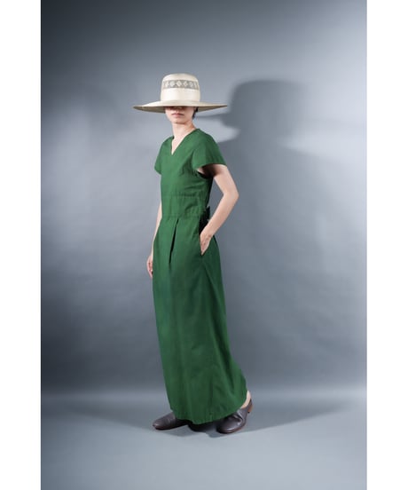 1.Rulo / Dress / Cap sleeve / Organic cotton Cord lane / Leaf green