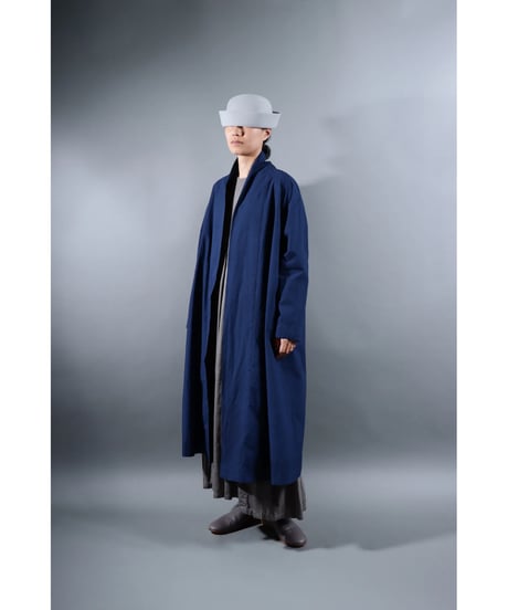3.Robe coat sp / Organic cotton Typewriter / Size1 / Evening blue
