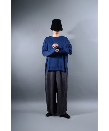 １.Fendo-Long sleeve tops / Organic cotton satin / Ryukyu indigo