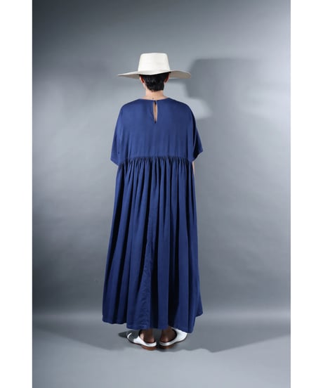 1.Kurteno-dress / sp / Half sleeve / Organic cotton satin / Evening blue