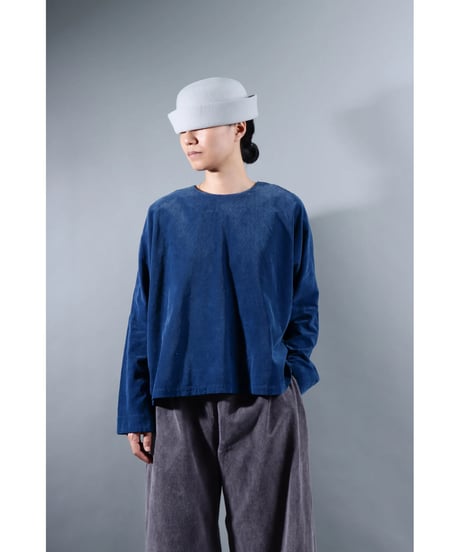 1.kordurojo pullover / Organic cotton corduroy / Indigo blue