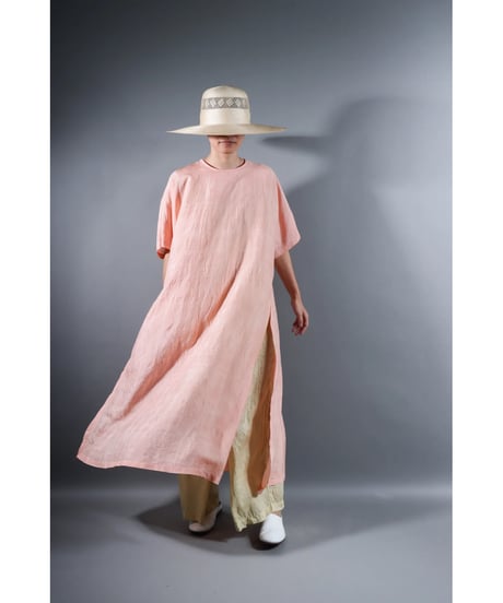 4.Slit dress / Half sleeve / Silk khadi / Petal pink