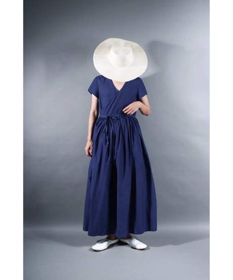 1.Lilith cap sleeve dress / sp / Cotton silk khadhi / Evening blue