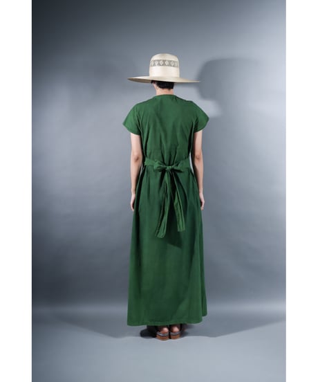 1.Rulo / Dress / Cap sleeve / Organic cotton Cord lane / Leaf green