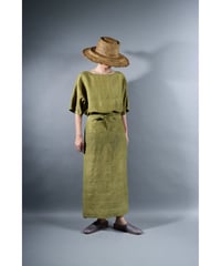 1.Tibetan skirt / Silk khadhi tusser / Luminous moss
