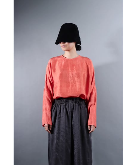 1.Fendo-Long sleeve tops/ Silk khadi / Sunset pink