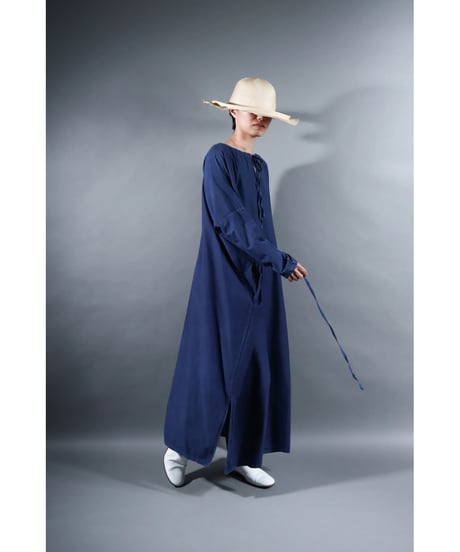2.Drop / Dress / sp / Silk cotton Khadi / Evening blue