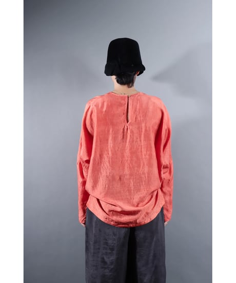 1.Fendo-Long sleeve tops/ Silk khadi / Sunset pink