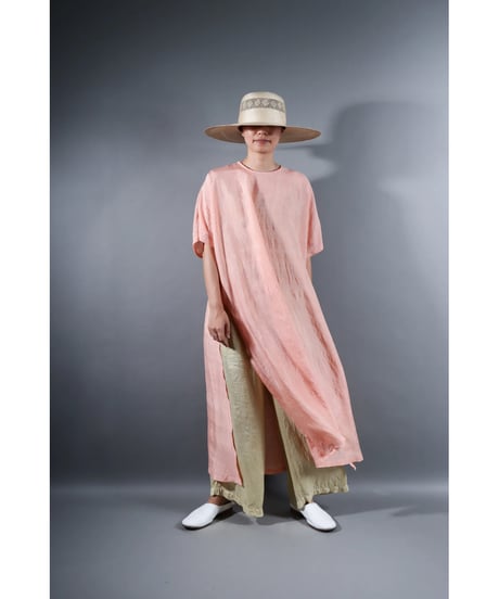 4.Slit dress / Half sleeve / Silk khadi / Petal pink