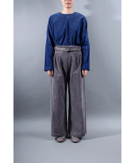1.Hakama corduroy pants / organic cotton / size1 / Purplish gray