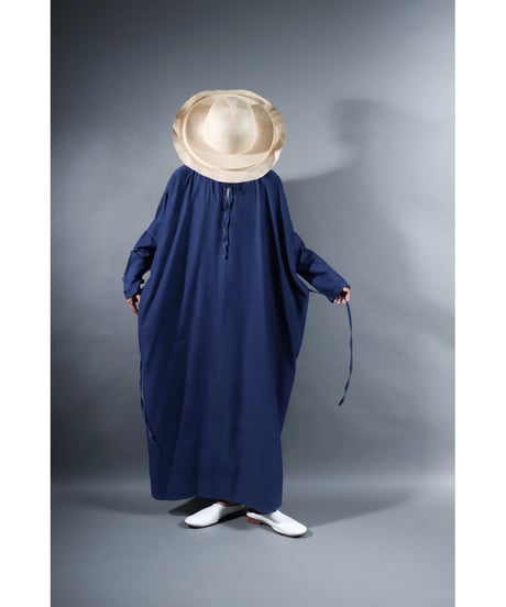 2.Drop / Dress / sp / Silk cotton Khadi / Evening blue