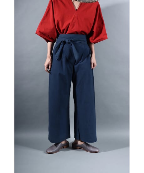2.Hakama pants / sp / organic cotton typewriter / size1 / Iron blue