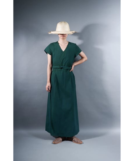 3.Rulo-capsleeve dress / Organic cotton / Ever green