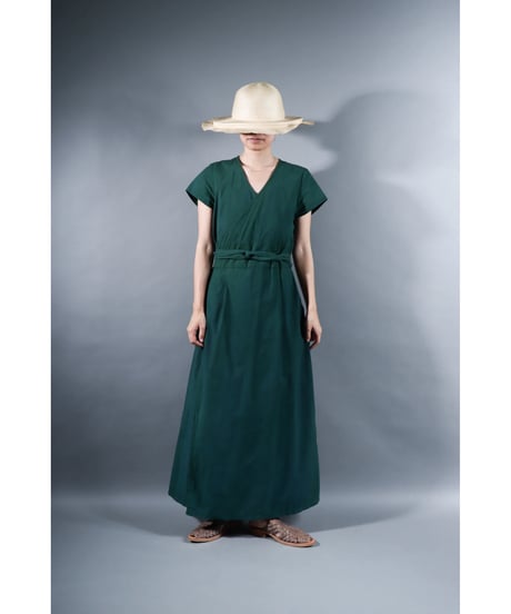 3.Rulo-capsleeve dress / Organic cotton / Ever green