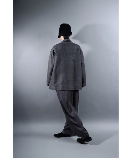 １.Haori tussar / Silk khadi / size 1 / Charcoal gray