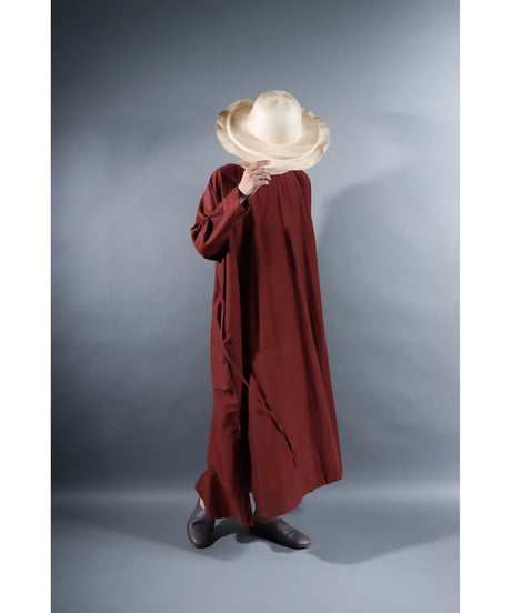 3.Drop / Dress / Silk Cotton Khadi / Brick brown