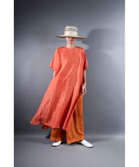 3.Slit dress / Half sleeve / Silk khadi / Sunset orange