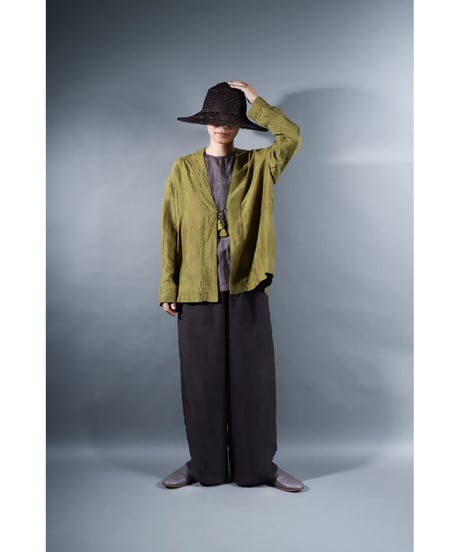 1.Haori / Silk khadi / size1 / Luminous moss