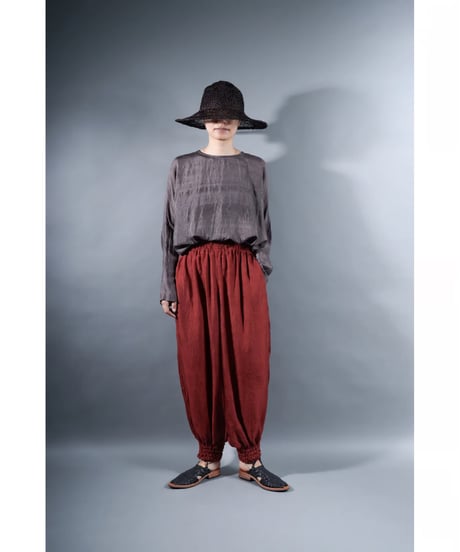 2.Lumo balono / pants / Silk khadi / Burgundy